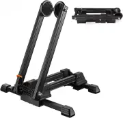 Foldable Floor Bike Stand Portable Bicycle Storage Holder Mountain Bikes Adju...