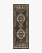 75' x 215' | Machine Washable Runner Rug | Kid & Pet Friendly | Indoor Rug | Rayne Charcoal & Tan Flatwoven Rug | Ruggable