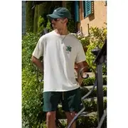 Mens Forest Boxy Fit Man Embroidered Towelling Shorts