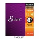 Elixir 16027 Nanoweb Phosphor Bronze Acoustic Guitar Strings Custom Light 11-52
