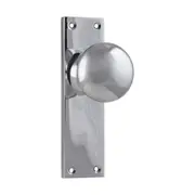 0910 Door Knob Victorian Latch Pair Chrome Plated H152xW42xP75mm