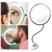 Flexible Illuminated Makeup Mirror 10x Mag Flexi With Bendable Neck Cosmetic QS