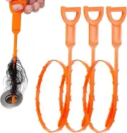 Drain Snake, Drain Clog Remover Tool, 3 Pack Cleaner Hair Remover, Sink Snake fo