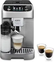 [De'Longhi] Magnifica Plus Fully Automatic Coffee Machine ECAM320.70.SB, LatteCrema Hot Milk System, Full-Touch Color Display, Easy to Clean, 1450W, Silver/Black