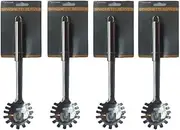 Set of 4 Pasta Spoons, Stainless Steel Kitchen Utensils, spatulas, Anti-scalding Kitchen Utensils, Slotted Spoons, Frying spatulas, Spaghetti Spoons, Sauce Spoons, Rice Spoons, Soup Spoons