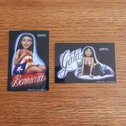Vintage HOMIES Pin-Up Calendar Girls PRISMATIC HOLO Vending Stickers Set Of 2