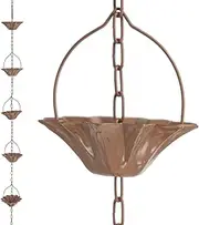 DFTDFYXYRain Chain 8.5FT Rain Chain Gutter Outdoor Rain Chains Metal Hanging Decorative Rain Chains Adjustable Rain Catcher Chain with Chain Retainer and Hook,for Gutters, Patios, Gardens,1m(3.2ft)