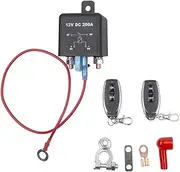 Namolit 12V DC 200A Remote Battery Disconnect Switch, Prevent Battery Drain Battery Switch Isolator On Off Wireless Remote Control for Car, Truck, RV