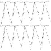 US Art Supply Aluminum Metal 66" SILVER Flipchart Floor Display Easel 10-Easels