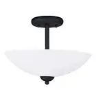 Maxim Lighting 10" Taylor 2 Light Semi Flush, Black/White - 21653SWTXB