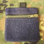 WAXED CANVAS EDC POUCH BLUE Brass Zipper Pocket Pack Bag BUSHCRAFT FIRE KIT