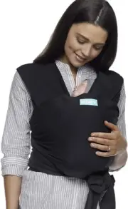 GENUINE Moby Wrap Classic 100% Cotton Black Baby Carrier (almost new condition)