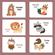 24pcs & 48 Pcs Premium Greeting Cards Thank You Cards 6 Styles Bulk Mixed Party Card Pack With Envelopes and Stickers - Animals 4