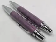 VINTAGE HIGH QUALITY PIERRE CARDIN VIOLET TWIST BP PEN & MECHANICAL PENCIL SET