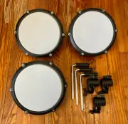 3 Red Alesis 8” Tom Mesh Drum Pads NEW w/1.5" Clamps (Single Zone) Nitro Max