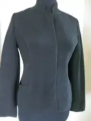 EILEEN FISHER MANDARIN COLLAR FITTED SILK JACKET M NWT