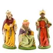 Marolin Paper Mache 3 Wise Men Magi 3-3.8" Christmas Figure Mini Nativity Set