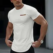 Men's T Shirt Short Sleeve V Neck Summer Plain Textured Fashion Classic Casual Plain Street Casual Sports Black Red Navy Blue Top Tee for Men