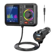 New Bluetooth 5.0 Car Wireless FM Transmitter Adapter USB Charger AUX Hands-Free