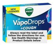 Vicks VapoDrops + Cough Honey Lemon Menthol Lozenges 16 Pack