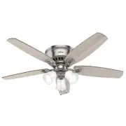 Hunter 52" Builder Low Profile Ceiling Fan w/ 3 LED Lights Gray Oak Traditional