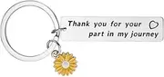 [yaozeio] Thank you Keychain Gifts for Staff Coworker Christmas Xmas Gifts for Best friend Birthday Gifts for Coworker Boss Going Away Gifts for Friend Bestie Sunflower Key Chain Gifts for Women Men
