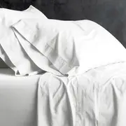 2PK Park Avenue European Double Cotton Fitted/Flat Sheet Set VNT Washed White