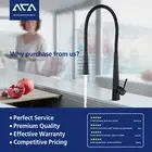 ACA Brass Black Kitchen Laundry Sink Flexible Mixer Tap Swivel Spout Faucet WELS