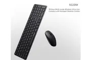 RAPOO 9320M Bluetooth 4.0, 5.0 + 2.4G Wireless Multi-mode Keyboard Mouse Combo, Aluminum Base, 2400 DPI, 10M Range, Compact Black Retail Pack 9320M