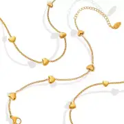 Baby / Kids Puffy Gold Hearts Chain Bracelet