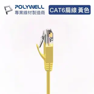 【POLYWELL】CAT6 高速網路傳輸扁線 /15M