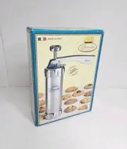 Vintage Marcato Atlas Biscuits Metal Cookie Press Made in Italy Complete Set