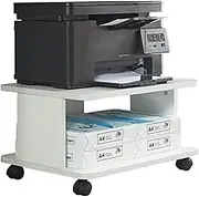 Printer Shelf Printer Stand Printer Rack 2 Tier Printer Stand with Wheels Printer Cart Desktop Printer Table Printer Rack Office Mobile Copier File Storage Rack Printer Holder Printer Shelves (Color