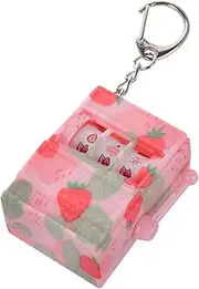 [Kisangel] Mini Slot Machines Keychain Fruit Design Game Machine Charm Fun and Creative Keyring for Bags Purses and Keys Stylish Accessory for Gaming Enthusiasts