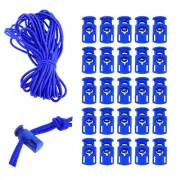 Blue Shock Cord & Plastic Cord Locks for Elastic Drawstring Clips - Bungee St...