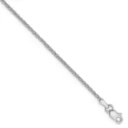 14k White Gold 1.5mm Parisian Wheat Chain Anklet 9"