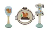 Kaper Kidz - CALM & BREEZY SQUIRREL WOODEN 3PCS MUSICAL GIFT SET WOODEN BABY MUSICAL TOY