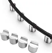 4pcs Aluminum HiFi AMP Speaker Cables Isolation Stand, Resonance Reduction, Instruments Power Cables Signal Line Shock Mount (Silver)