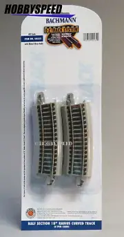 BACHMANN E-Z TRACK HO 18" RADIUS HALF CURVES 4pcs nickel silver roadbed BAC44531