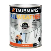 Taubmans 1L Black Low Sheen All Weather Exterior Paint