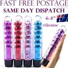 Jelly Vibrator Dildo G-spot Jack Rabbit Adult Sex Toy Female Waterproof Wand New