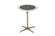6IXTY Upo Height Adjustable Round Side Lamp End Table Glass Top