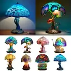 Unique Painting Glass Mushroom Table Lamps Bohemian Table Lamp Night Light Decor