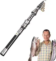 Telescopic Fishing Rod - Outside Fishing Rods for Beginners | Travel Stream Creatures Catching Stick Lightweight Carbon Stick Anti-Tangling Equipment for Saltwater