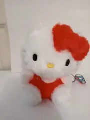 Hello Kitty Red Fuzzy Soft Plush Sanrio Japan Round 1 NEW WITH TAGS