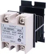 Solid State Relay SSR-40 DA 40A DC 3-32V to AC 24-480V + Heat Sink