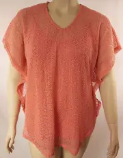 NEW Autograph Coral Textured Short Sleeve Batwing Top Tunic Blouse Size 14 #G71