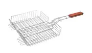 Basket Burger Broiler Griller 3 Level Adjustable Barbecue BBQ Camping 33x29x5cm