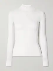 [COURREGES] COURREGES - Reedition Mesh And Ribbed-knit Top - White - small small White
