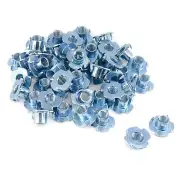 Sydien 50Packs M10 Threaded Insert T-Nut 4 Pronged Tee Nut for Rock Climbing ...